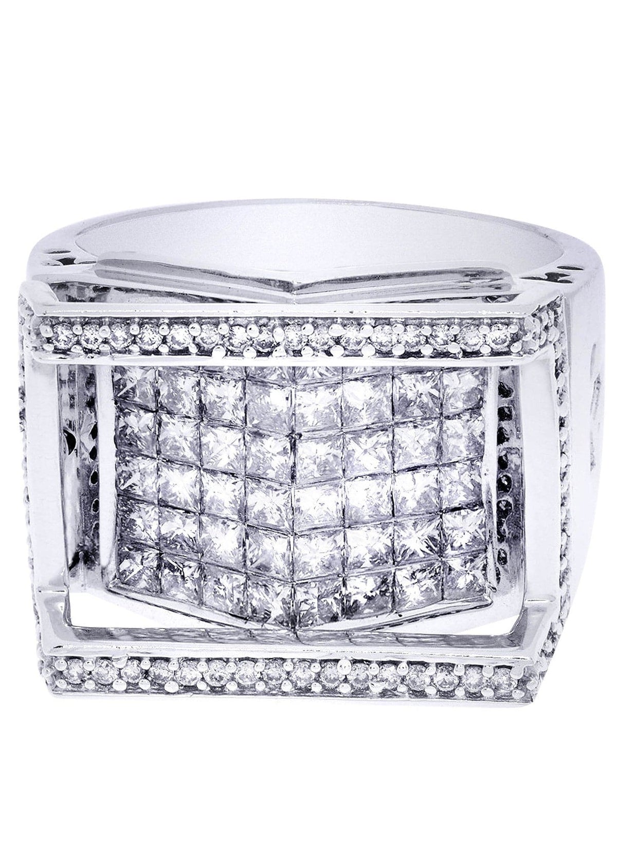 White Gold Mens Diamond Ring| 2.78 Carats| 13.79 Grams