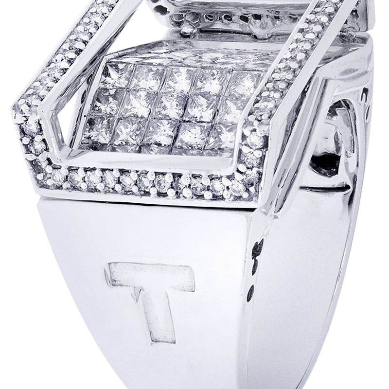 White Gold Mens Diamond Ring| 2.78 Carats| 13.79 Grams
