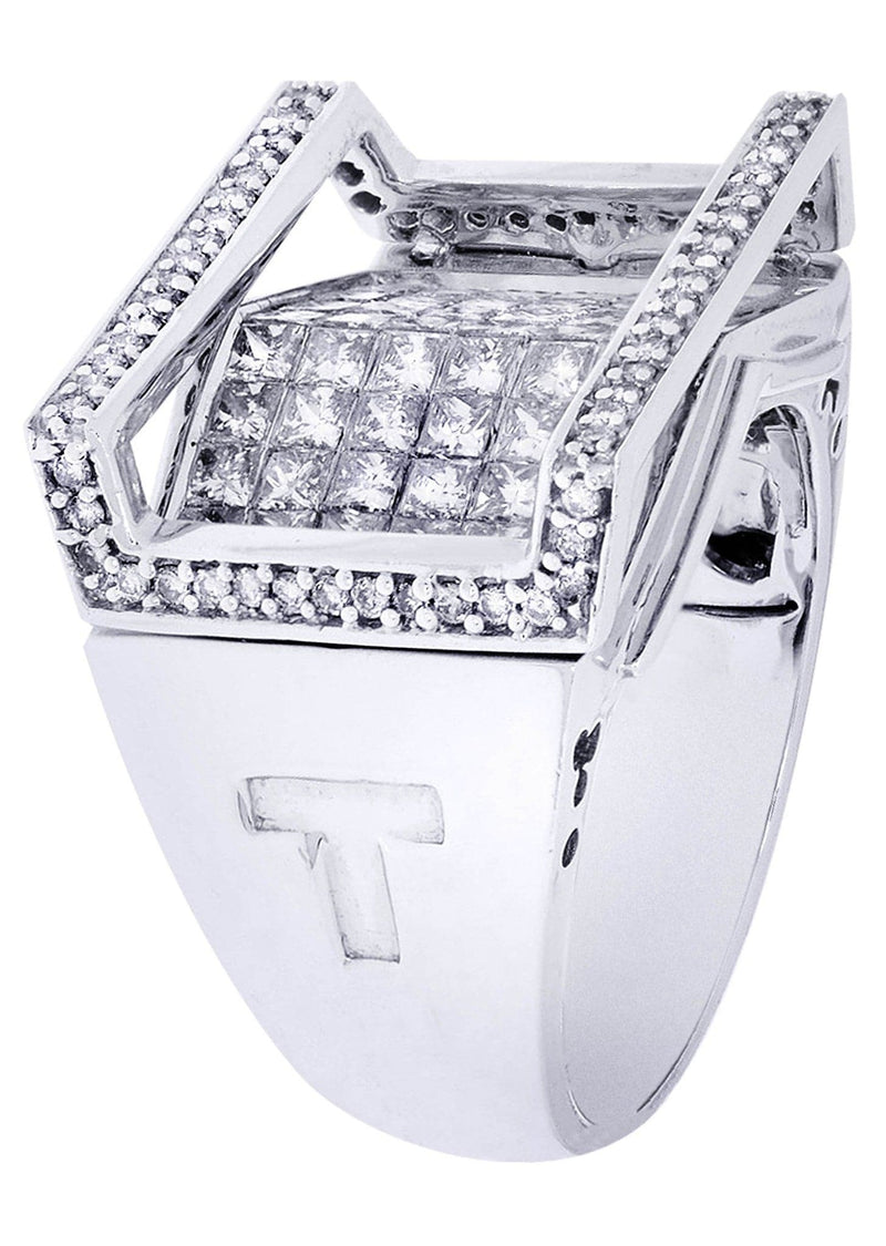 White Gold Mens Diamond Ring| 2.78 Carats| 13.79 Grams