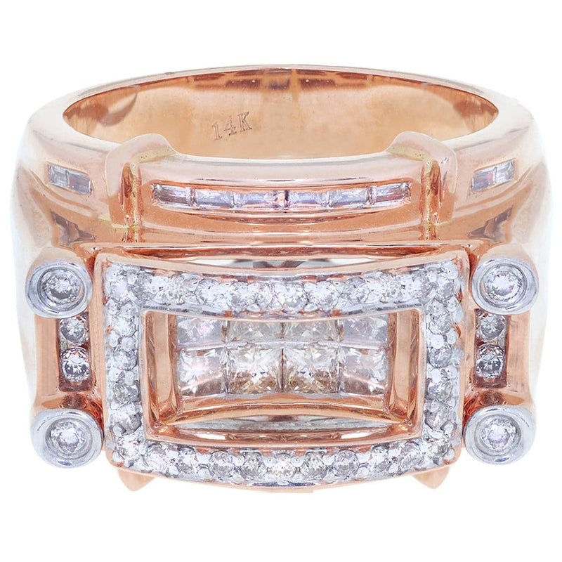 Rose Gold Mens Diamond Ring / Pinky Diamond Ring| 1.04 Carats