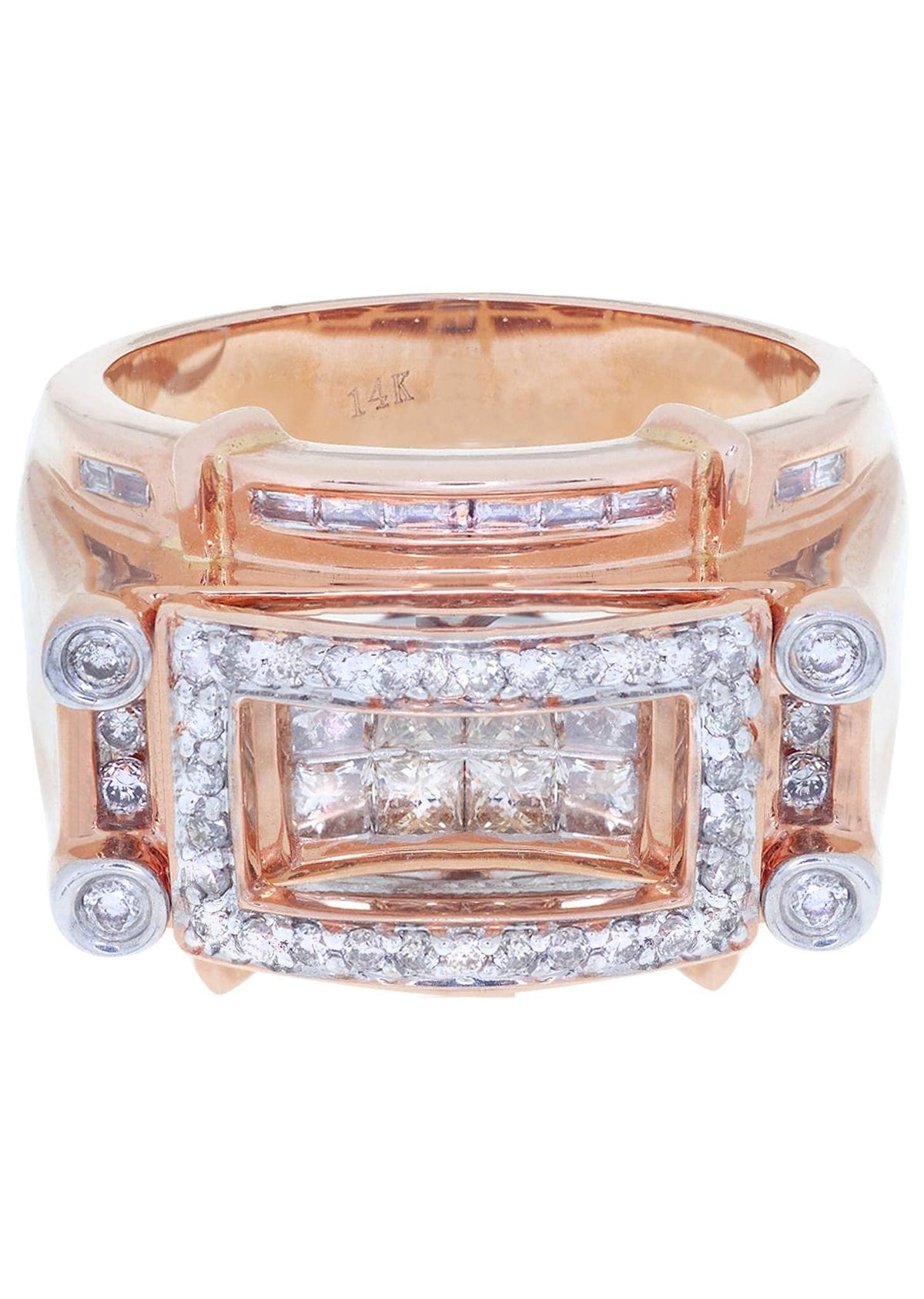 Rose Gold Mens Diamond Ring / Pinky Diamond Ring| 1.04 Carats
