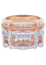 Rose Gold Mens Diamond Ring / Pinky Diamond Ring| 1.04 Carats