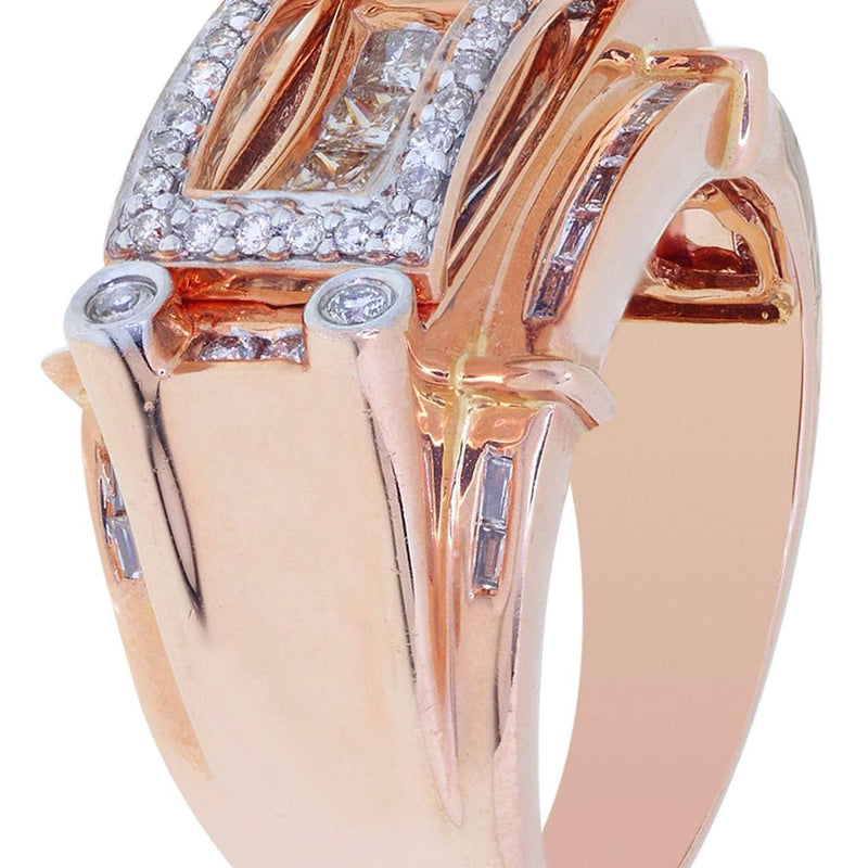 Rose Gold Mens Diamond Ring / Pinky Diamond Ring| 1.04 Carats