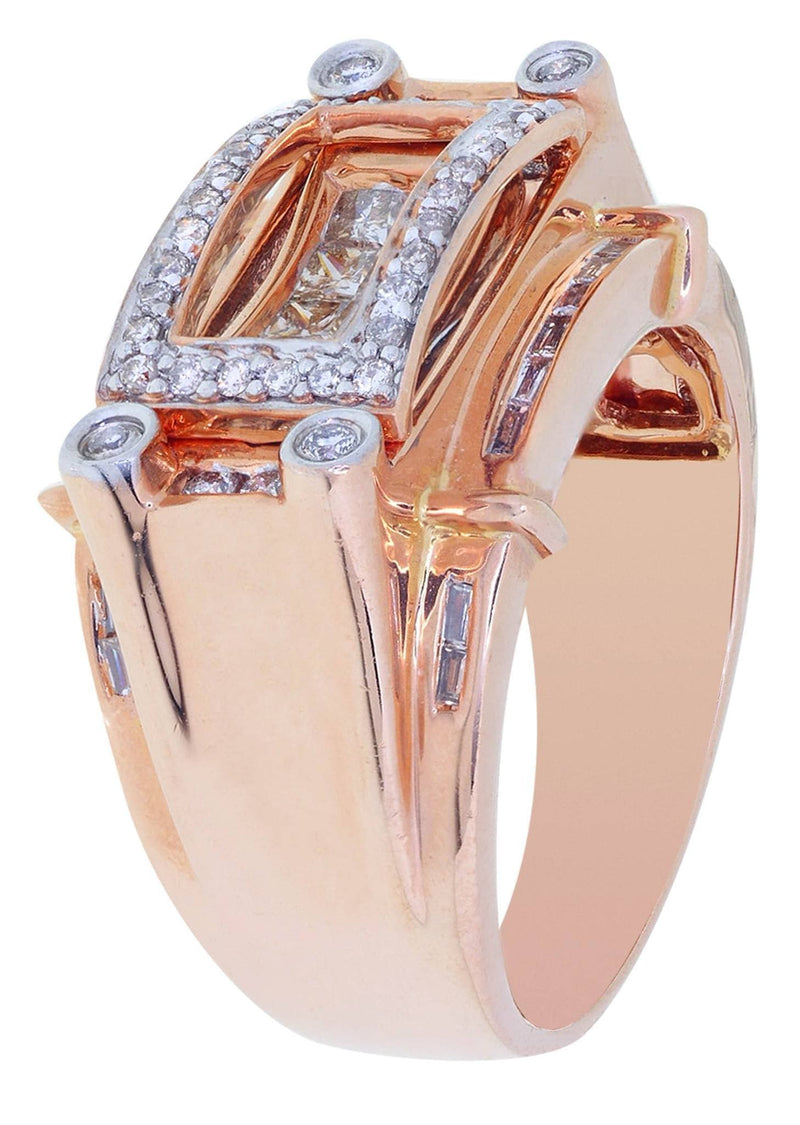 Rose Gold Mens Diamond Ring / Pinky Diamond Ring| 1.04 Carats