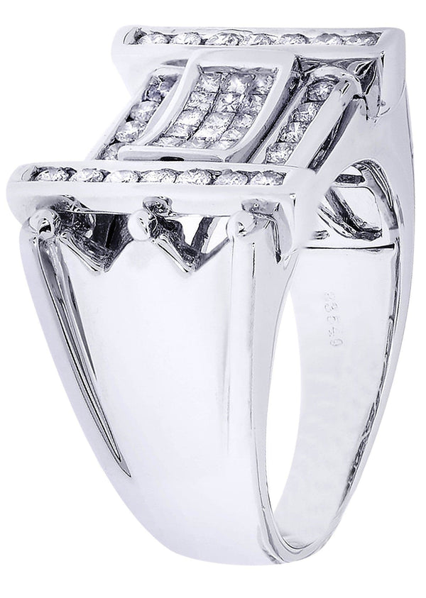 White Gold Mens Diamond Ring| 0.89 Carats| 12.3 Grams