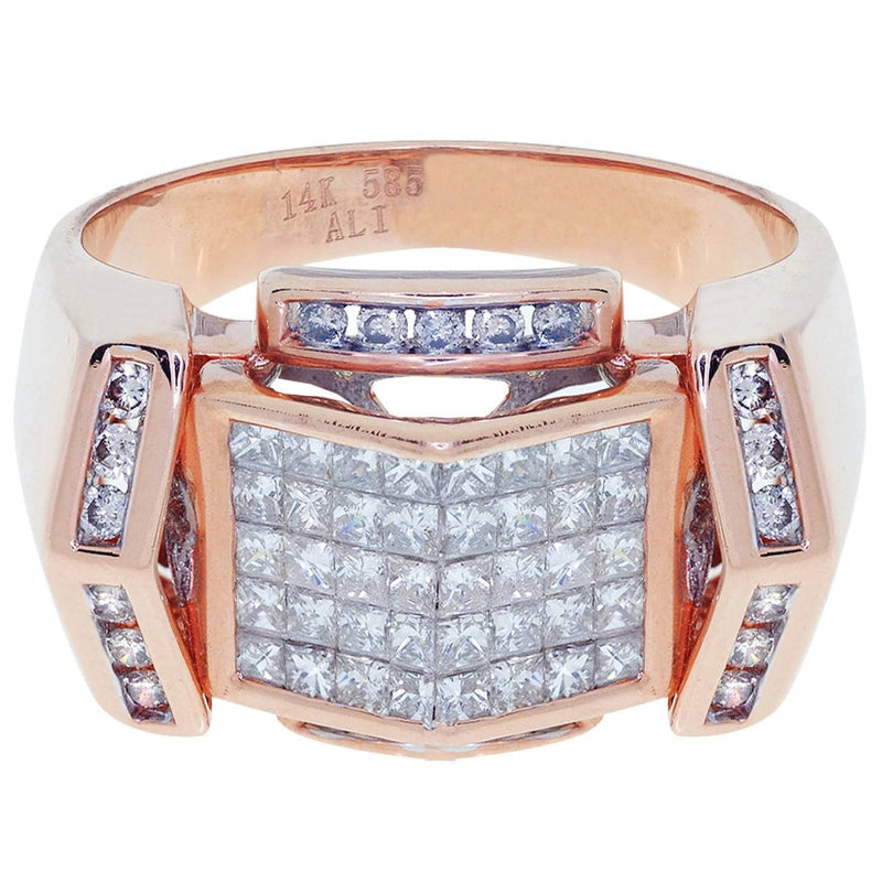 Rose Gold Mens Diamond Ring / Pinky Diamond Ring| 1.33 Carats