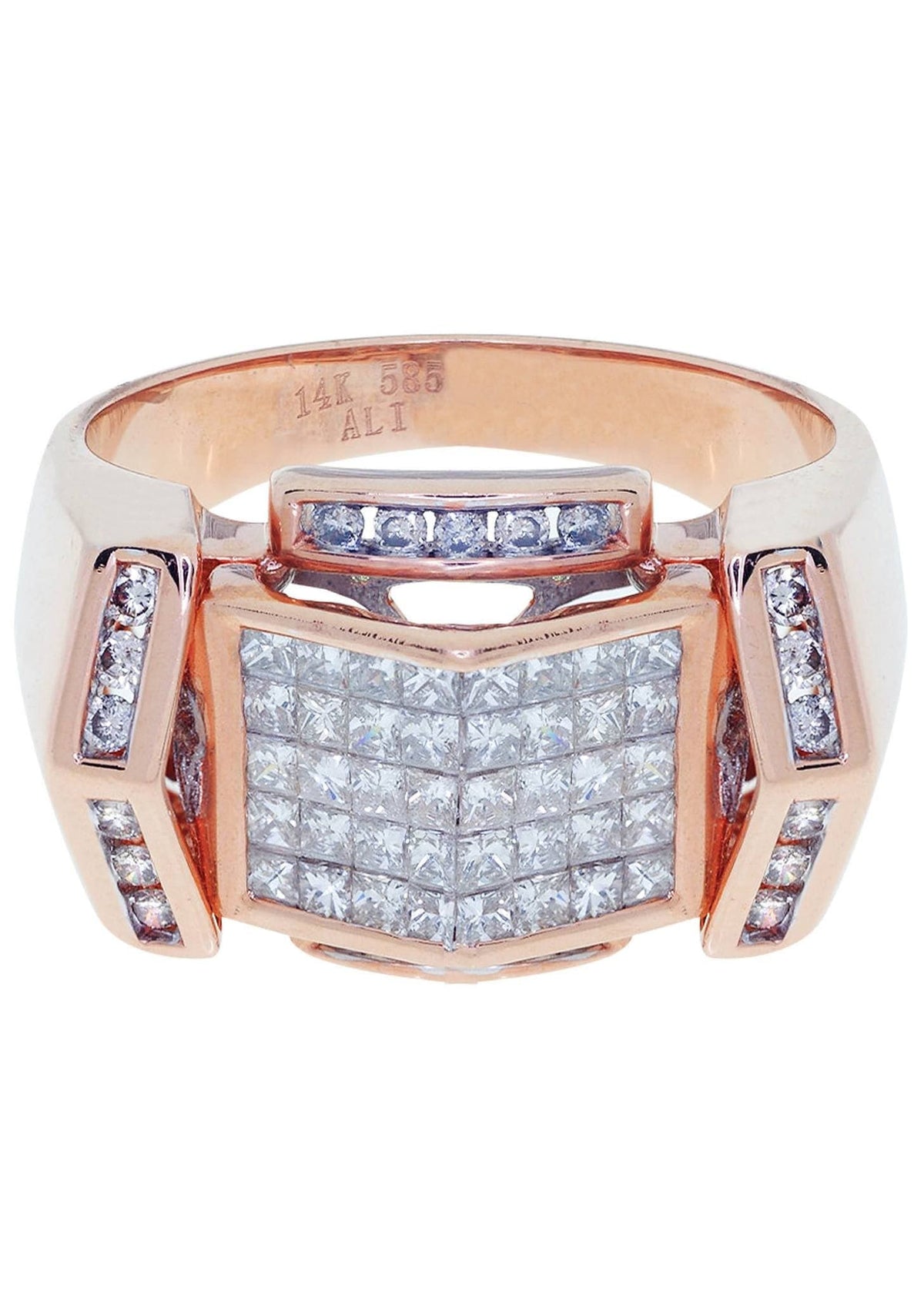 Rose Gold Mens Diamond Ring / Pinky Diamond Ring| 1.33 Carats