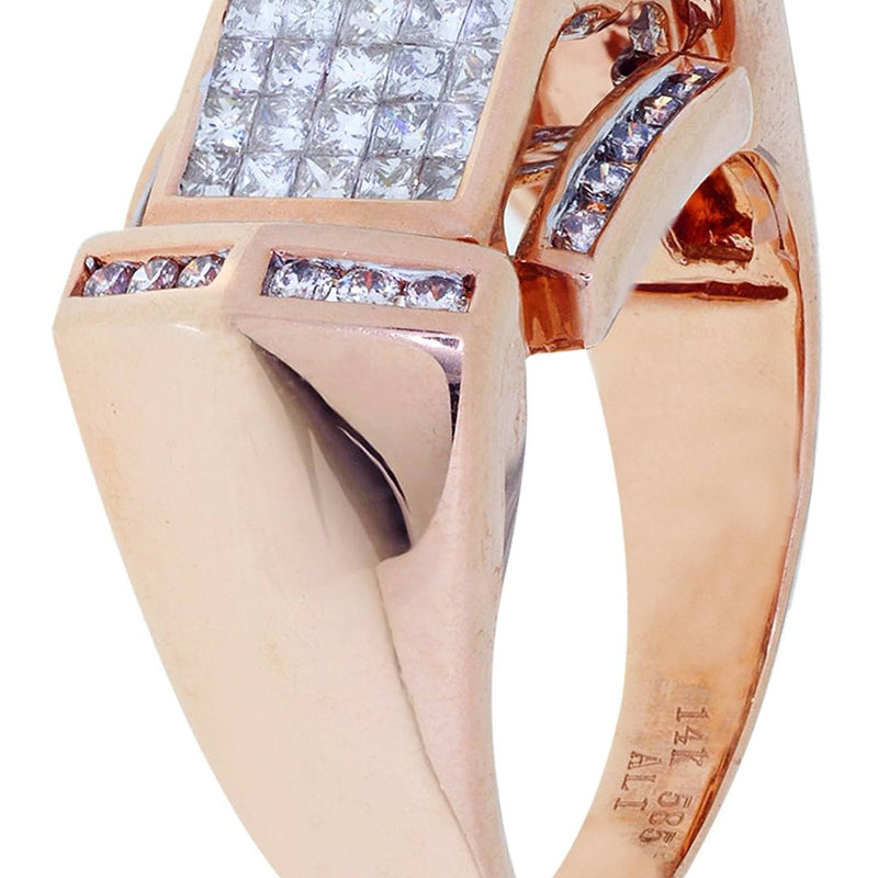 Rose Gold Mens Diamond Ring / Pinky Diamond Ring| 1.33 Carats
