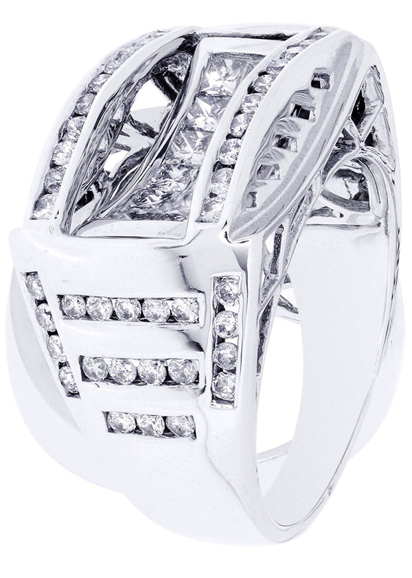 White Gold Mens Diamond Ring| 2.03 Carats| 12.21 Grams