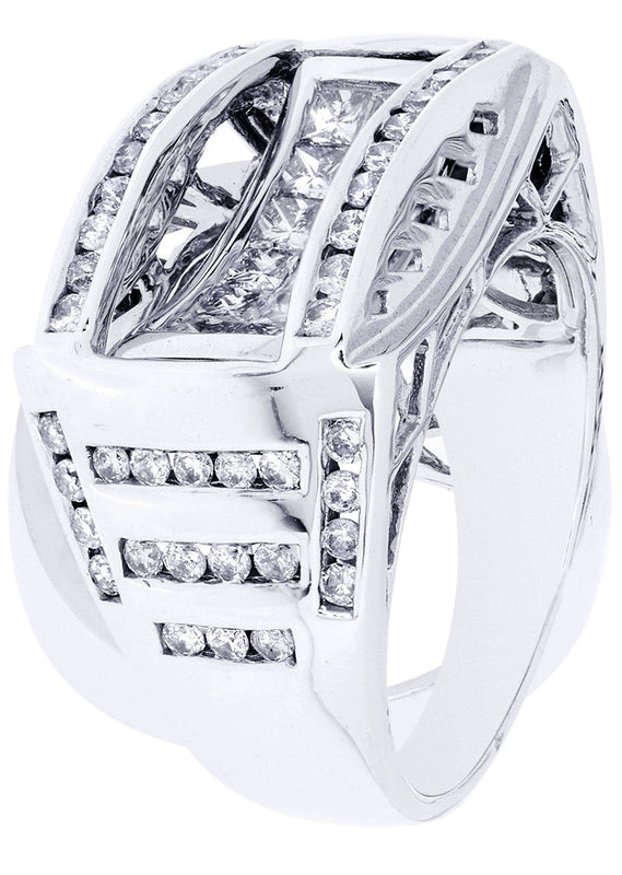 White Gold Mens Diamond Ring| 2.03 Carats| 12.21 Grams