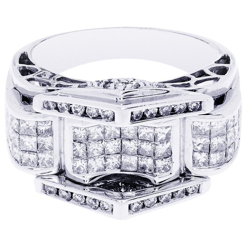 White Gold Mens Diamond Ring| 2.16 Carats| 11.15 Grams