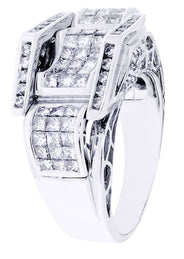 White Gold Mens Diamond Ring| 2.16 Carats| 11.15 Grams