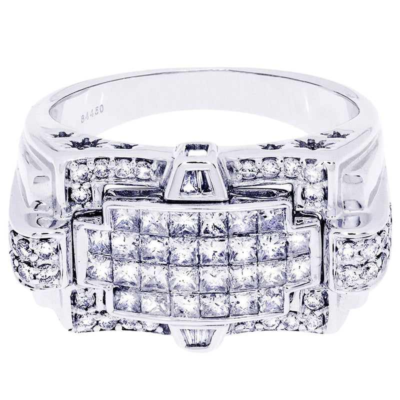 White Gold Mens Diamond Ring| 1.49 Carats| 10.81 Grams