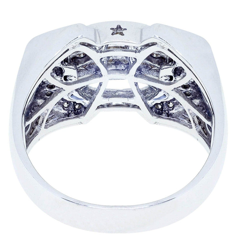 White Gold Mens Diamond Ring| 0.19 Carats| 10.01 Grams