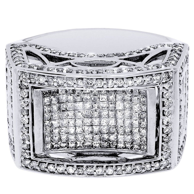 White Gold Mens Diamond Ring| 2.42 Carats| 15.75 Grams