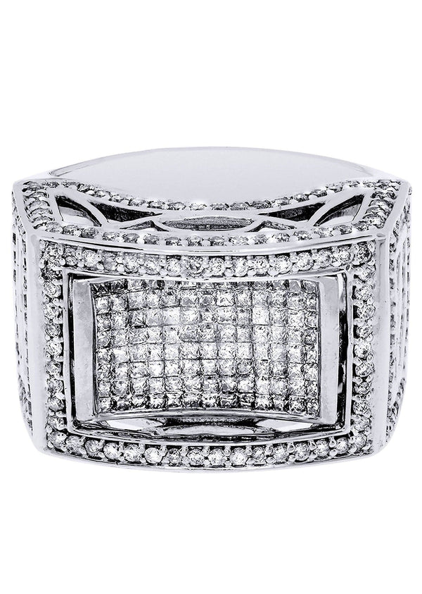 White Gold Mens Diamond Ring| 2.42 Carats| 15.75 Grams