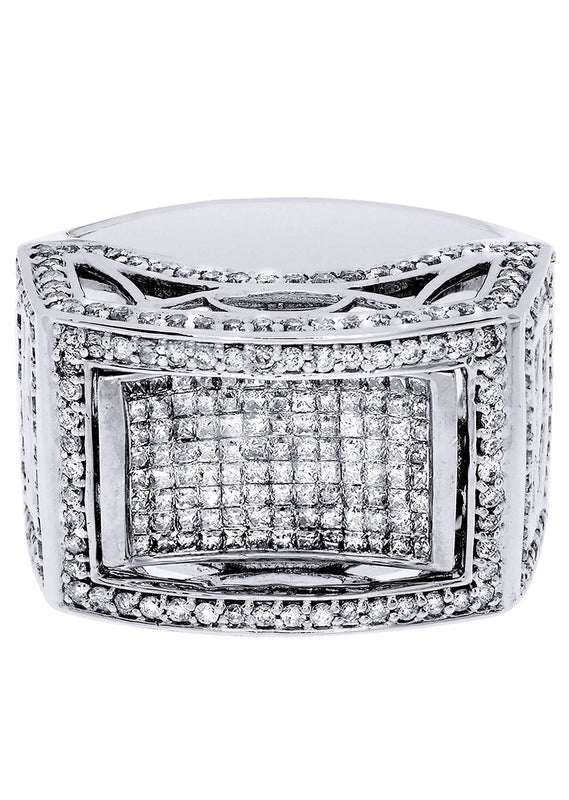 White Gold Mens Diamond Ring| 2.42 Carats| 15.75 Grams