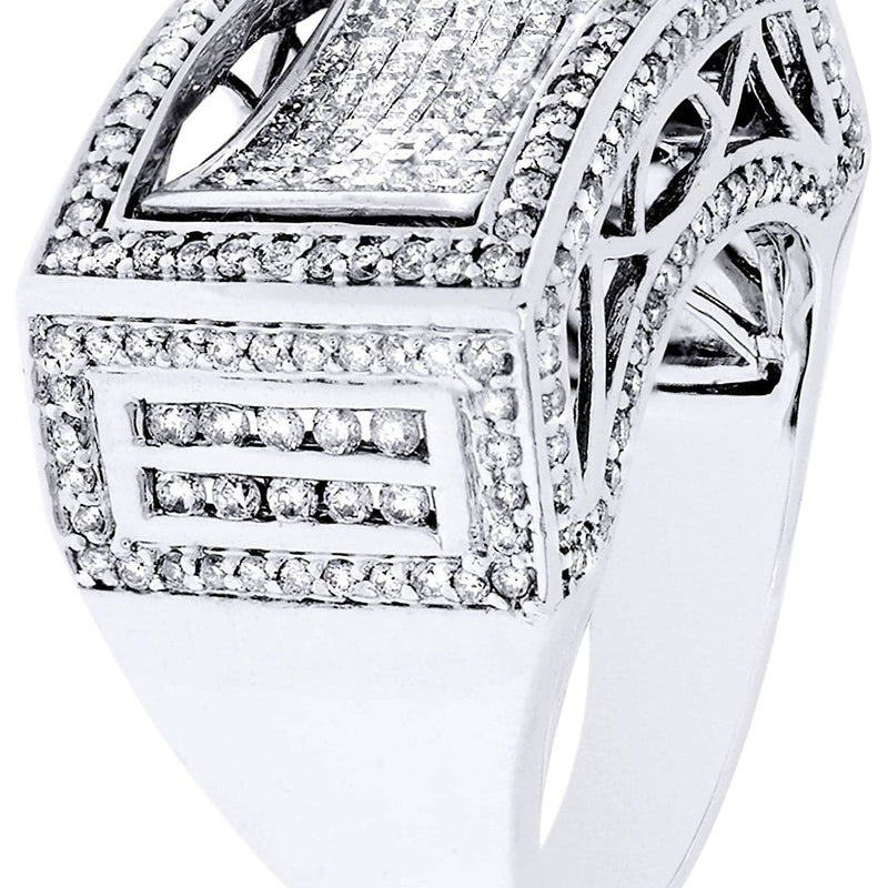White Gold Mens Diamond Ring| 2.42 Carats| 15.75 Grams