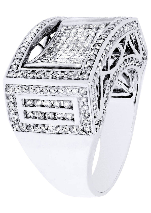 White Gold Mens Diamond Ring| 2.42 Carats| 15.75 Grams