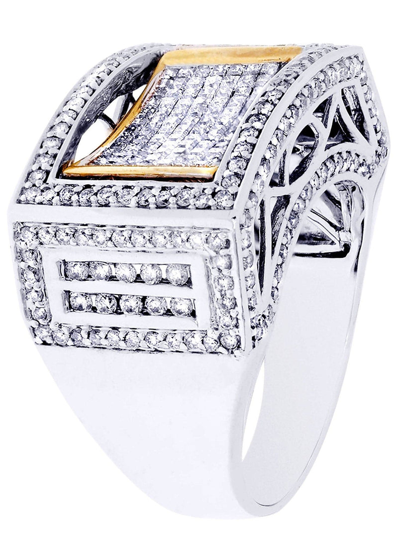 White Gold Mens Diamond Ring| 2.39 Carats| 15.35 Grams