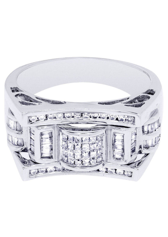 White Gold Mens Diamond Ring| 0.78 Carats| 10.64 Grams