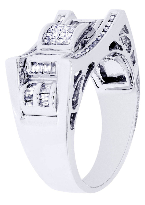 White Gold Mens Diamond Ring| 0.78 Carats| 10.64 Grams