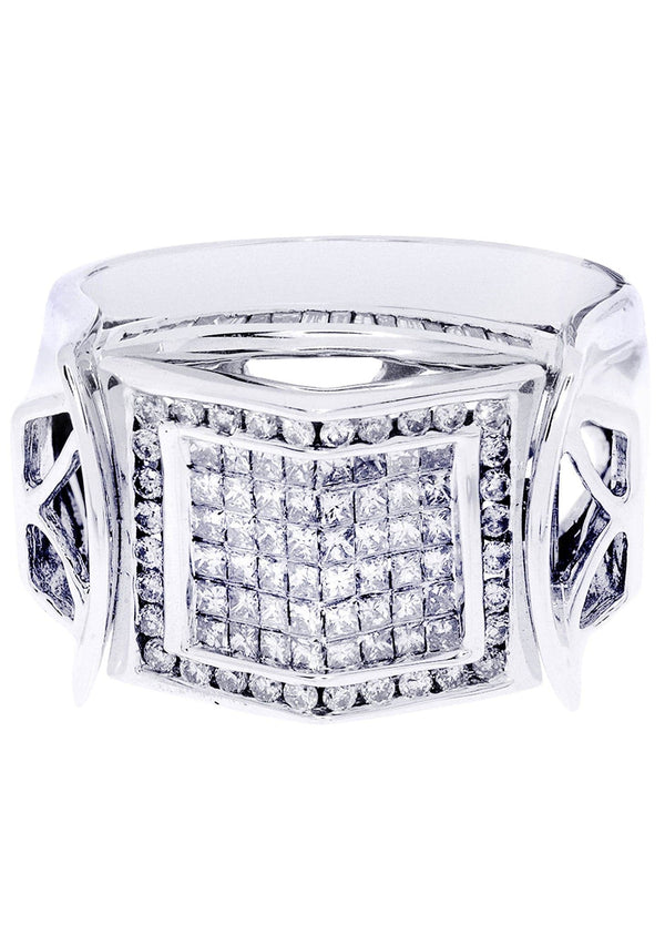 White Gold Mens Diamond Ring| 1.45 Carats| 13.67 Grams