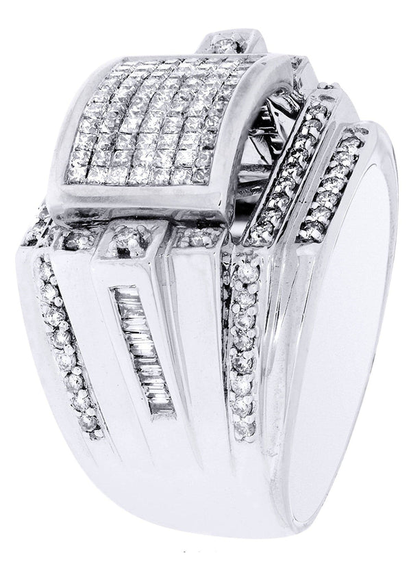 White Gold Mens Diamond Ring| 1.43 Carats| 15.3 Grams