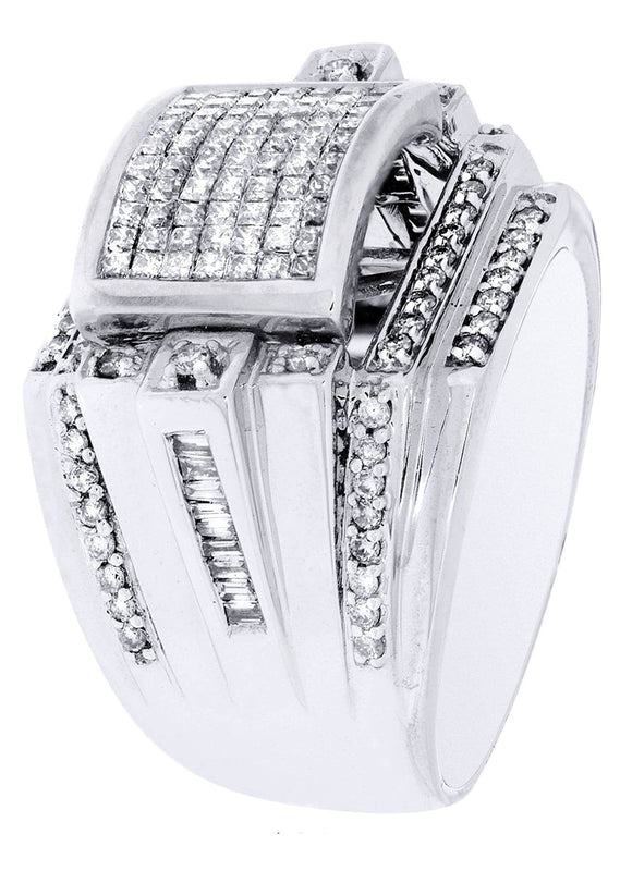 White Gold Mens Diamond Ring| 1.43 Carats| 15.3 Grams
