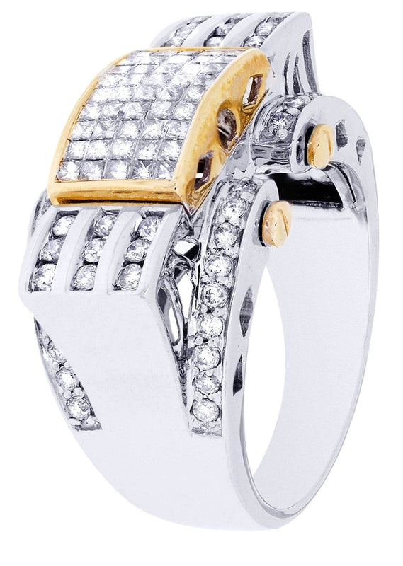 White Gold Mens Diamond Ring| 1.37 Carats| 13.37 Grams