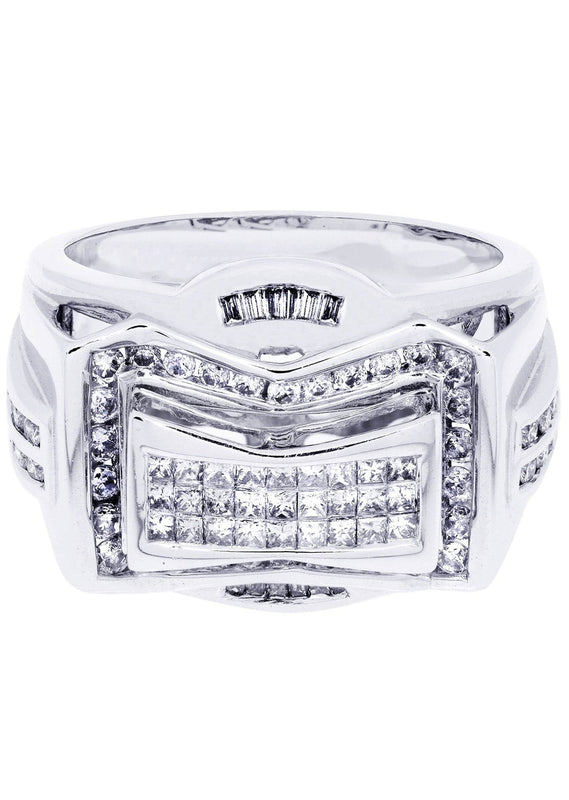 White Gold Mens Diamond Ring| 0.89 Carats| 13.65 Grams