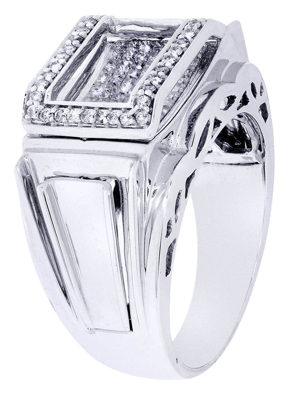 White Gold Mens Diamond Ring| 1.2 Carats| 13.75 Grams