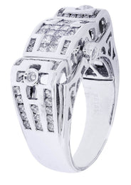 White Gold Mens Diamond Ring| 0.73 Carats| 12.18 Grams