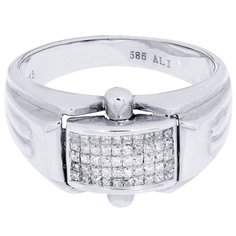 White Gold Mens Diamond Ring| 0.42 Carats| 8.58 Grams