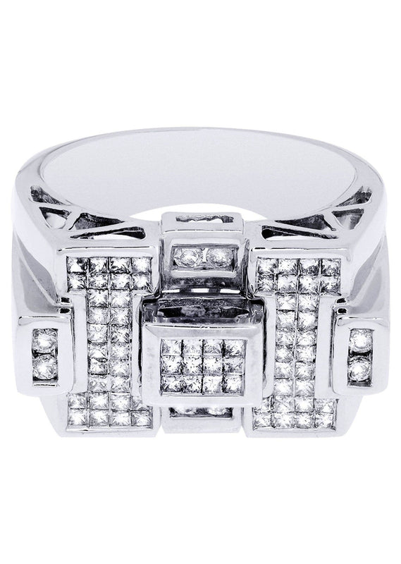 White Gold Mens Diamond Ring| 0.16 Carats| 14.01 Grams