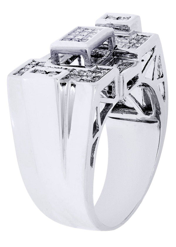 White Gold Mens Diamond Ring| 0.16 Carats| 14.01 Grams