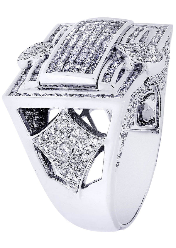 White Gold Mens Diamond Ring| 1.91 Carats| 14 Grams