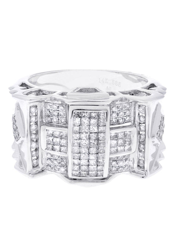 White Gold Mens Diamond Ring| 0.6 Carats| 13.33 Grams