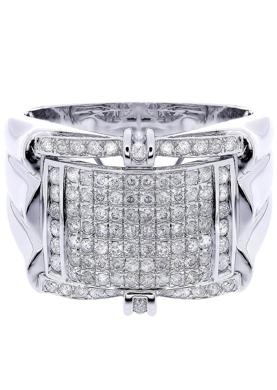 White Gold Mens Diamond Ring| 0.95 Carats| 11.27 Grams