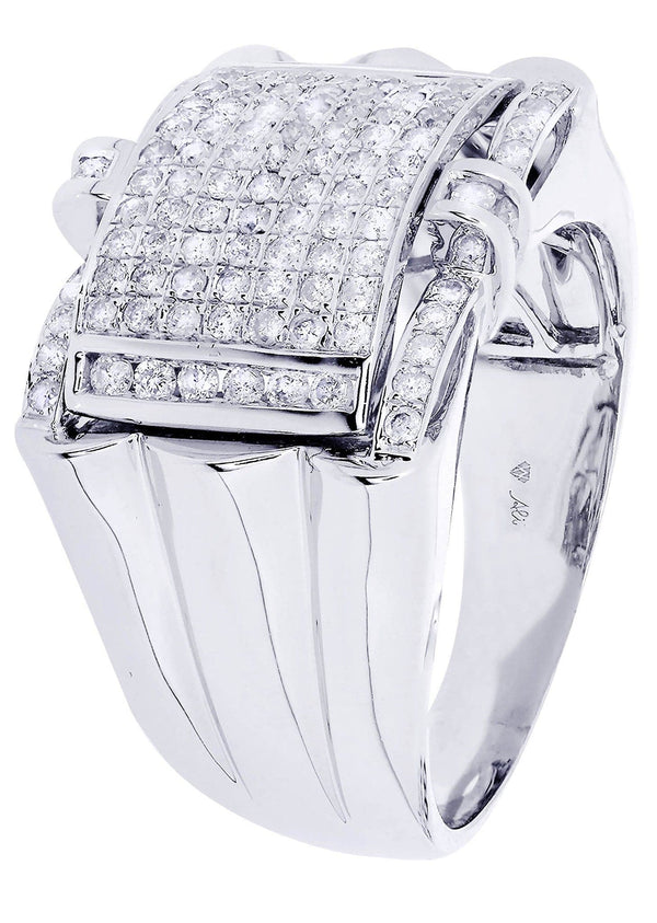 White Gold Mens Diamond Ring| 0.95 Carats| 11.27 Grams