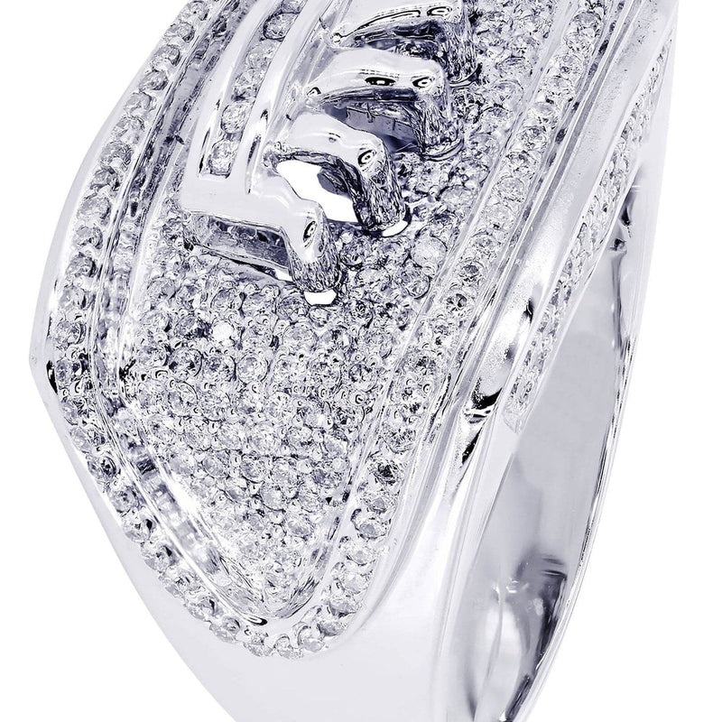White Gold Mens Diamond Ring| 1.47 Carats| 15.44 Grams