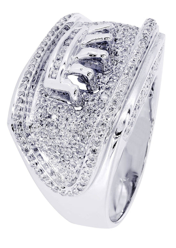 White Gold Mens Diamond Ring| 1.47 Carats| 15.44 Grams
