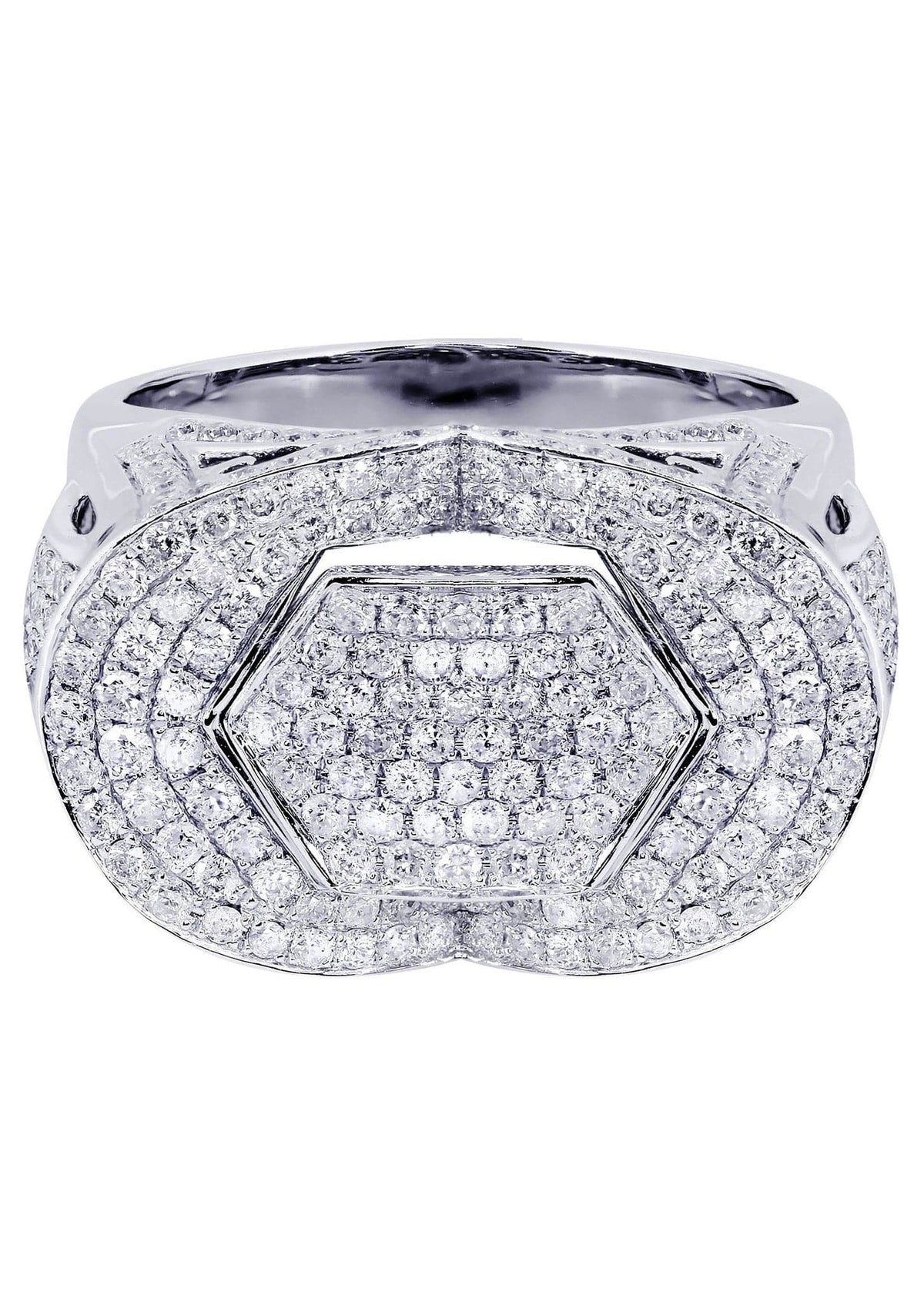 White Gold Mens Diamond Ring| 2.4 Carats| 12.78 Grams