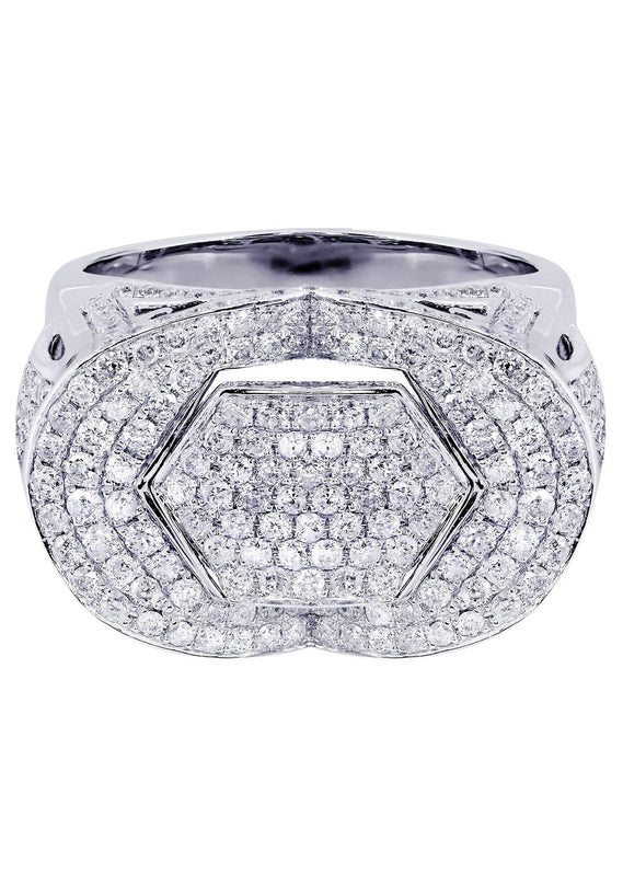 White Gold Mens Diamond Ring| 2.4 Carats| 12.78 Grams