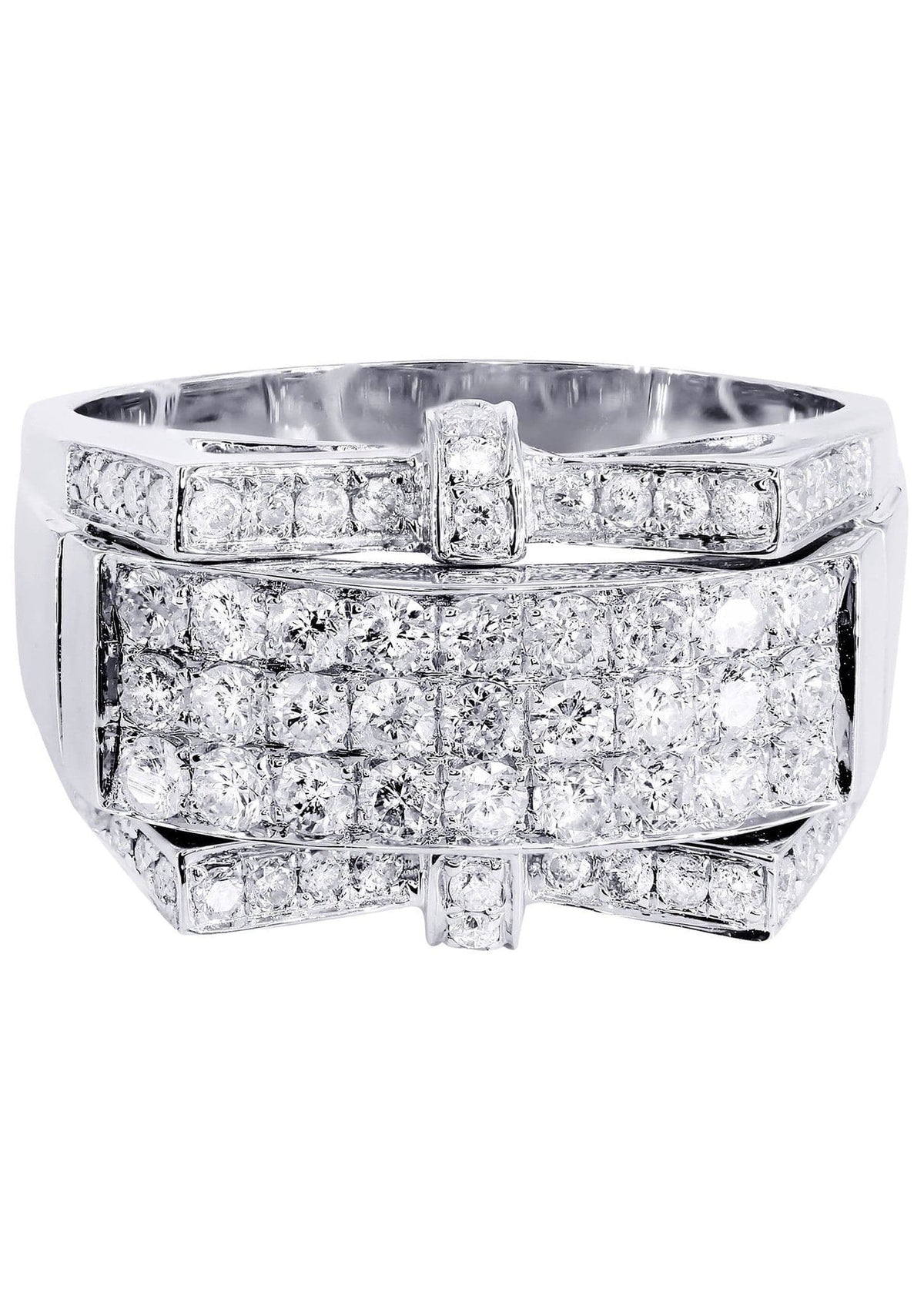 White Gold Mens Diamond Ring| 1.98 Carats| 9.8 Grams