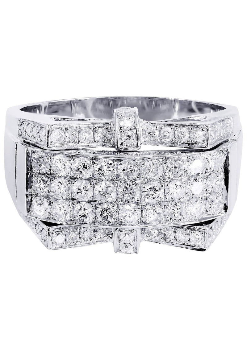 White Gold Mens Diamond Ring| 1.98 Carats| 9.8 Grams