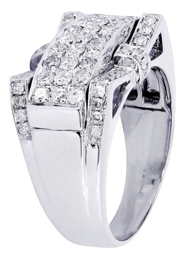 White Gold Mens Diamond Ring| 1.98 Carats| 9.8 Grams