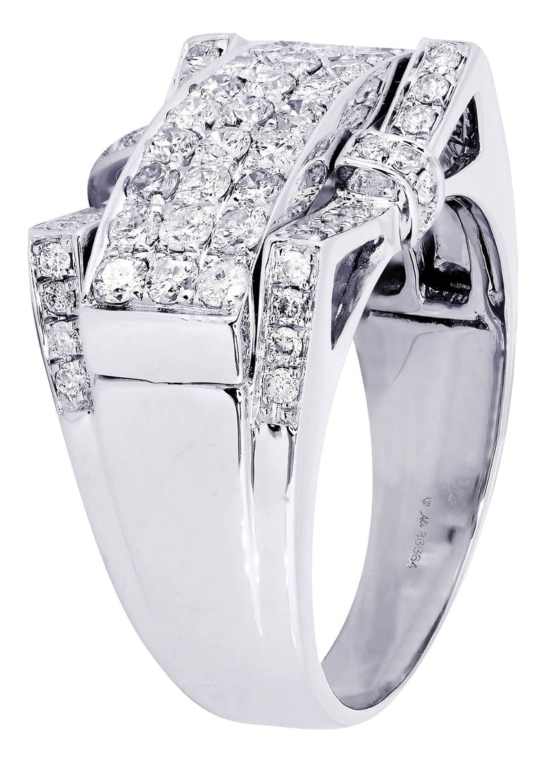 White Gold Mens Diamond Ring| 1.98 Carats| 9.8 Grams