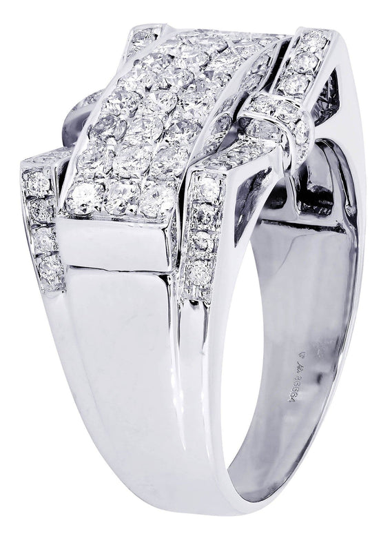 White Gold Mens Diamond Ring| 1.98 Carats| 9.8 Grams