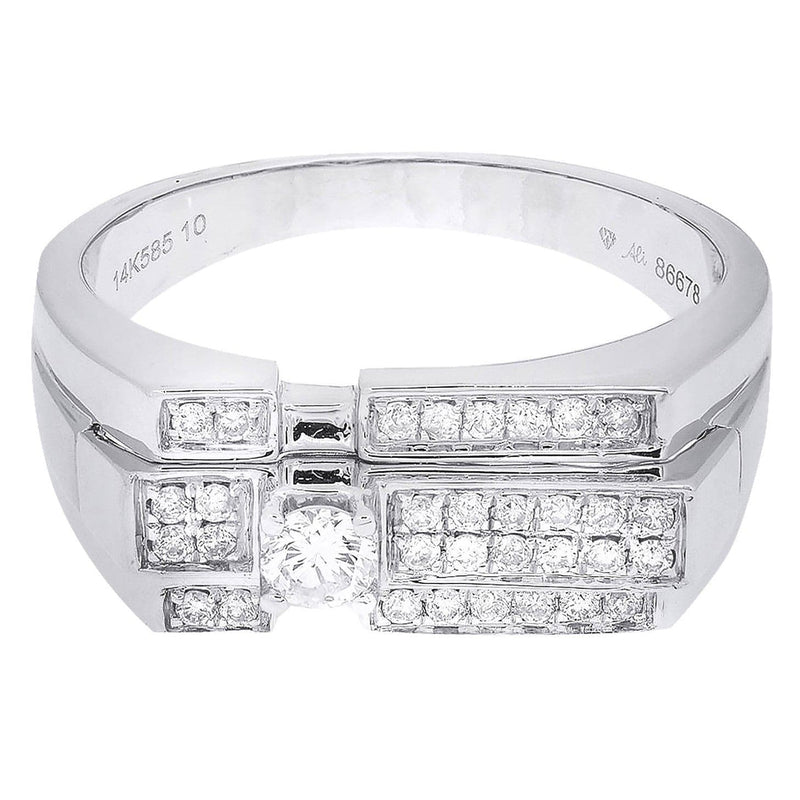 White Gold Mens Diamond Ring| 0.46 Carats| 6.74 Grams